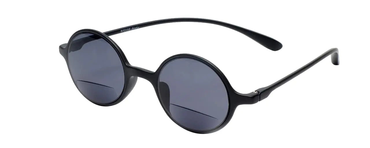Calabria 721SB Round Bifocal Sunglasses +4.00 Ebony Men Women Reading Sunglass Bi-Focal Readers Flexible Lightweight Durable